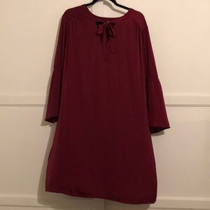 Maroon bell sleeve dress